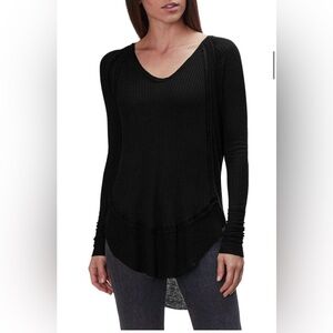 Free people Catalina thermal black long sleeve - size S - scoop neck